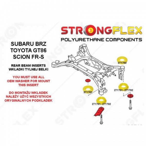 Toyota 86, BRZ & Scion FRS - SUBFRAME inserts SPORT suspension poly bush kit 276182A