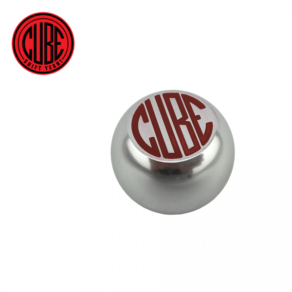 CUBE Speed - Red on silver billet gear shift knob to suit CUBE short shifters
